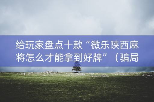 给玩家盘点十款“微乐陕西麻将怎么才能拿到好牌”（骗局大揭秘)