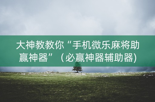 大神教教你“手机微乐麻将助赢神器”（必赢神器辅助器)