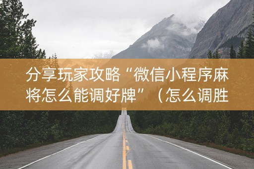 分享玩家攻略“微信小程序麻将怎么能调好牌”（怎么调胜率)