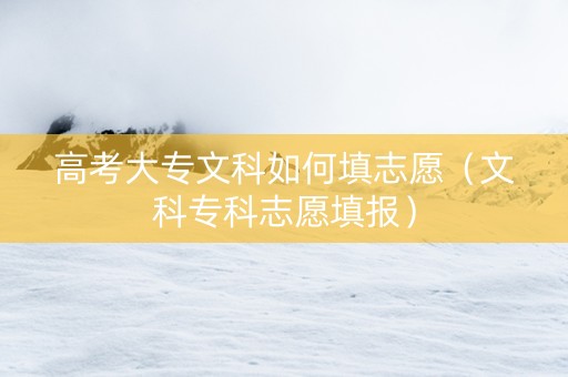高考大专文科如何填志愿（文科专科志愿填报）