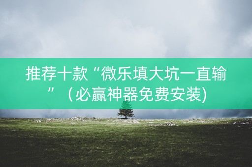 推荐十款“微乐填大坑一直输”（必赢神器免费安装)