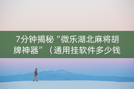 7分钟揭秘“微乐湖北麻将胡牌神器”（通用挂软件多少钱)