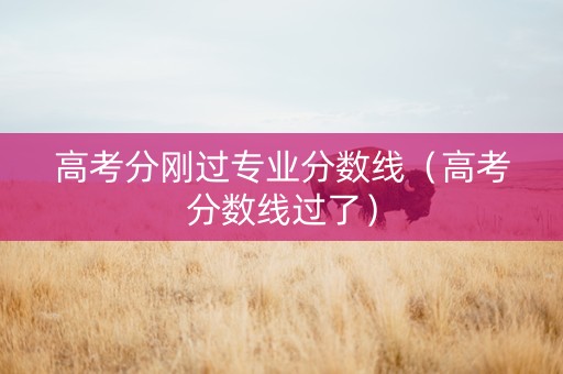 高考分刚过专业分数线（高考分数线过了）