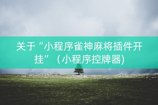 关于“小程序雀神麻将插件开挂”（小程序控牌器)