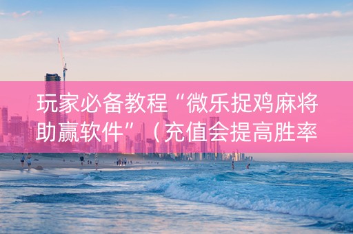 玩家必备教程“微乐捉鸡麻将助赢软件”（充值会提高胜率么)
