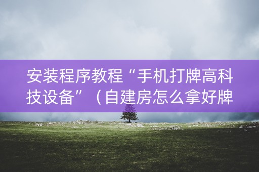 安装程序教程“手机打牌高科技设备”（自建房怎么拿好牌)