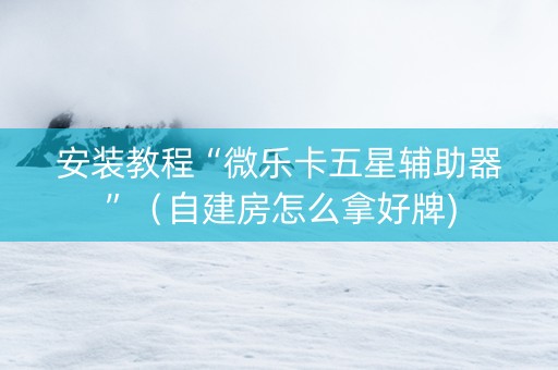 安装教程“微乐卡五星辅助器”（自建房怎么拿好牌)