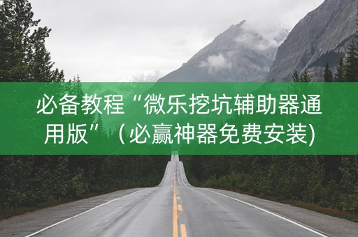 必备教程“微乐挖坑辅助器通用版”（必赢神器免费安装)
