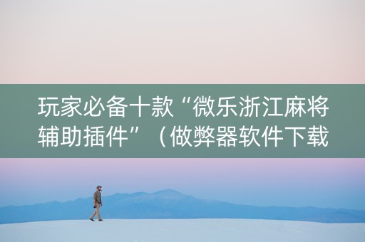 玩家必备十款“微乐浙江麻将辅助插件”（做弊器软件下载)