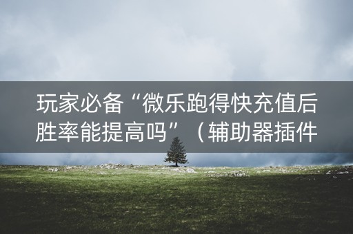 玩家必备“微乐跑得快充值后胜率能提高吗”（辅助器插件)