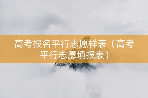 高考报名平行志愿样表（高考平行志愿填报表）
