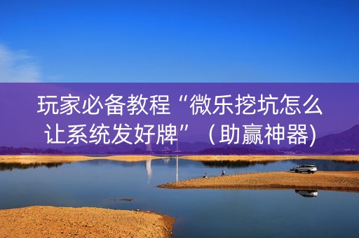 玩家必备教程“微乐挖坑怎么让系统发好牌”（助赢神器)