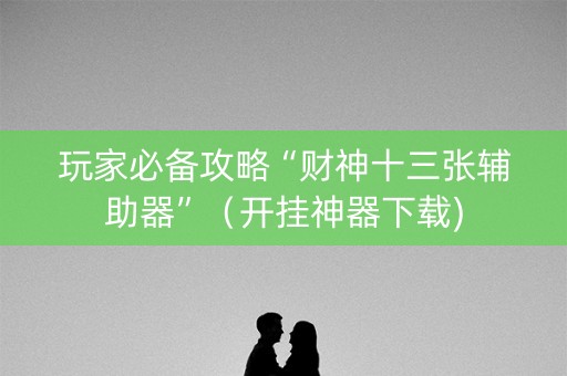 玩家必备攻略“财神十三张辅助器”（开挂神器下载)