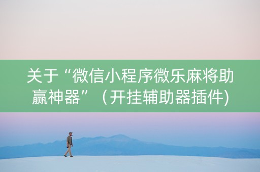关于“微信小程序微乐麻将助赢神器”（开挂辅助器插件)