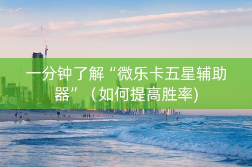 一分钟了解“微乐卡五星辅助器”（如何提高胜率)