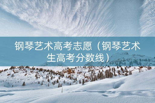 钢琴艺术高考志愿（钢琴艺术生高考分数线）