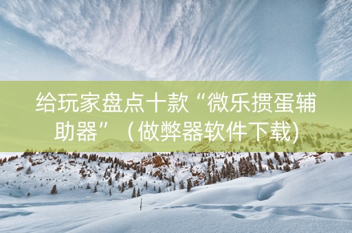 给玩家盘点十款“微乐掼蛋辅助器”（做弊器软件下载)
