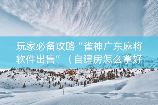 玩家必备攻略“雀神广东麻将软件出售”（自建房怎么拿好牌)