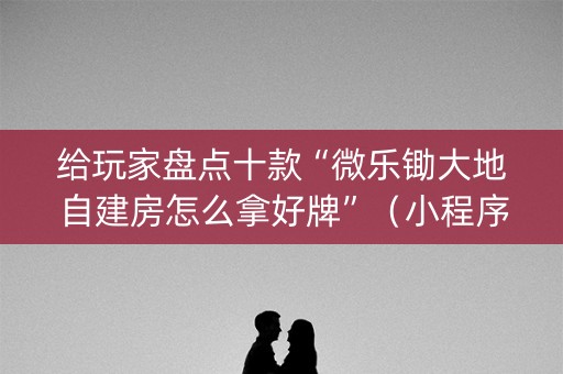 给玩家盘点十款“微乐锄大地自建房怎么拿好牌”（小程序必赢神器)