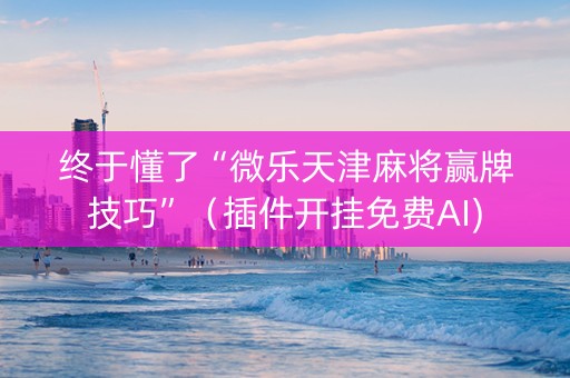 终于懂了“微乐天津麻将赢牌技巧”（插件开挂免费AI)