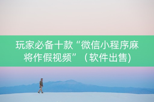 玩家必备十款“微信小程序麻将作假视频”（软件出售)