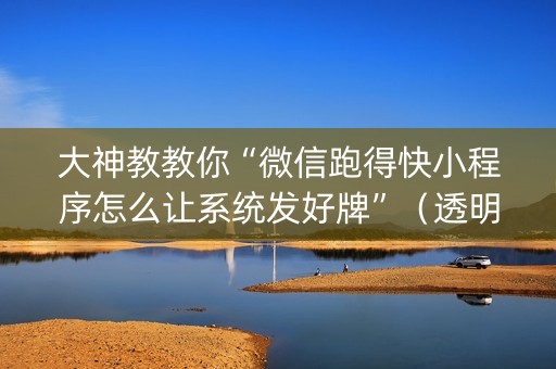 大神教教你“微信跑得快小程序怎么让系统发好牌”（透明器教程)