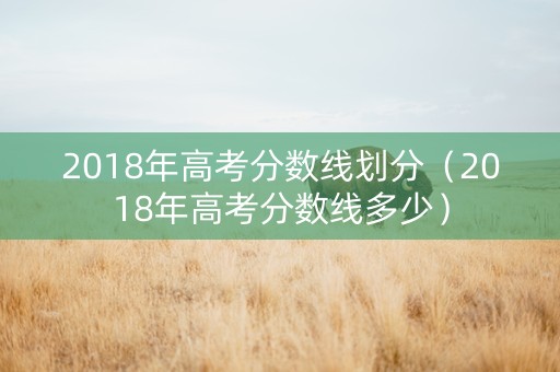 2018年高考分数线划分（2018年高考分数线多少）