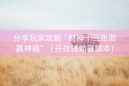 分享玩家攻略“财神十三张助赢神器”（开挂辅助器脚本)