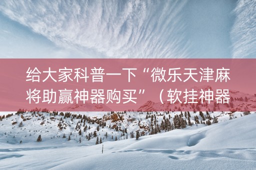 给大家科普一下“微乐天津麻将助赢神器购买”（软挂神器)