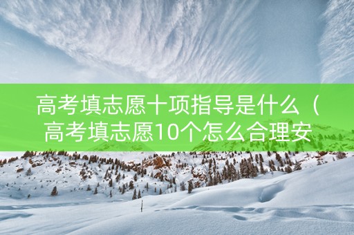 高考填志愿十项指导是什么（高考填志愿10个怎么合理安排）