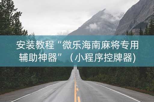 安装教程“微乐海南麻将专用辅助神器”（小程序控牌器)
