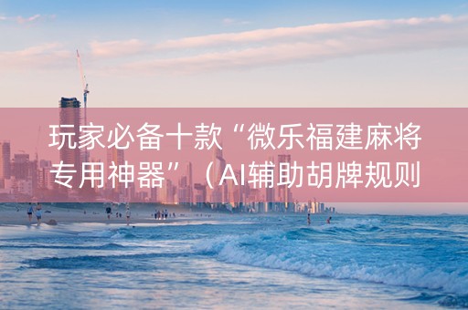 玩家必备十款“微乐福建麻将专用神器”（AI辅助胡牌规则)