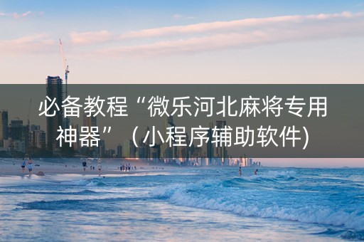 必备教程“微乐河北麻将专用神器”（小程序辅助软件)