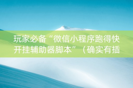 玩家必备“微信小程序跑得快开挂辅助器脚本”（确实有插件吗)
