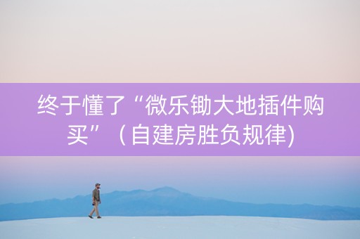 终于懂了“微乐锄大地插件购买”（自建房胜负规律)