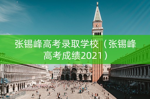 张锡峰高考录取学校（张锡峰高考成绩2021）