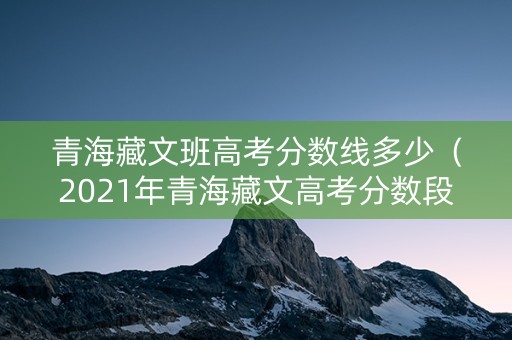 青海藏文班高考分数线多少（2021年青海藏文高考分数段）