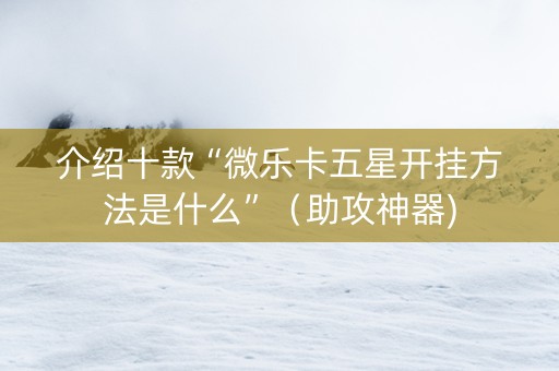 介绍十款“微乐卡五星开挂方法是什么”（助攻神器)