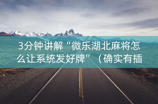3分钟讲解“微乐湖北麻将怎么让系统发好牌”（确实有插件吗)