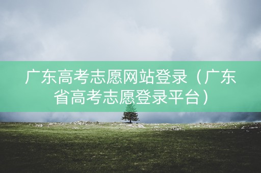 广东高考志愿网站登录（广东省高考志愿登录平台）