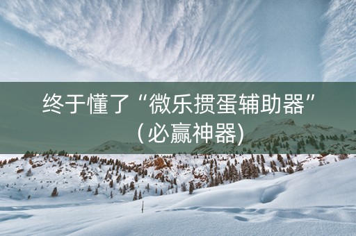 终于懂了“微乐掼蛋辅助器”（必赢神器)