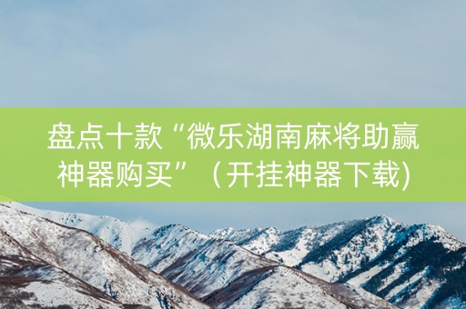 盘点十款“微乐湖南麻将助赢神器购买”（开挂神器下载)