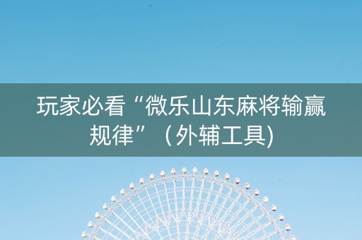 玩家必看“微乐山东麻将输赢规律”（外辅工具)