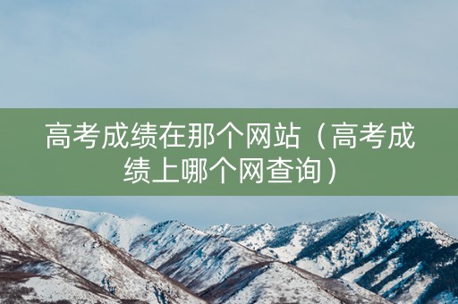 高考成绩在那个网站（高考成绩上哪个网查询）