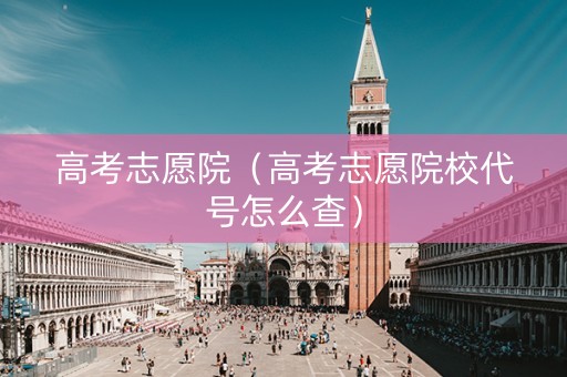高考志愿院（高考志愿院校代号怎么查）