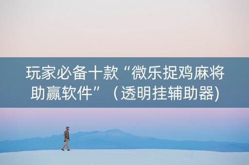 玩家必备十款“微乐捉鸡麻将助赢软件”（透明挂辅助器)