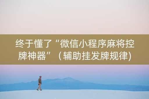 终于懂了“微信小程序麻将控牌神器”（辅助挂发牌规律)