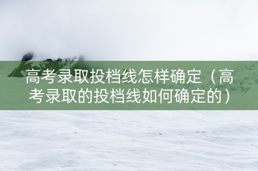 高考录取投档线怎样确定（高考录取的投档线如何确定的）