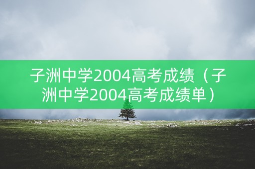 子洲中学2004高考成绩（子洲中学2004高考成绩单）