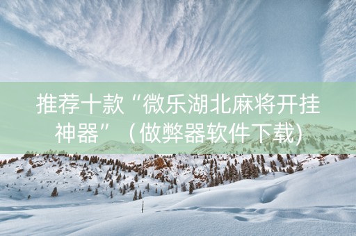 推荐十款“微乐湖北麻将开挂神器”（做弊器软件下载)